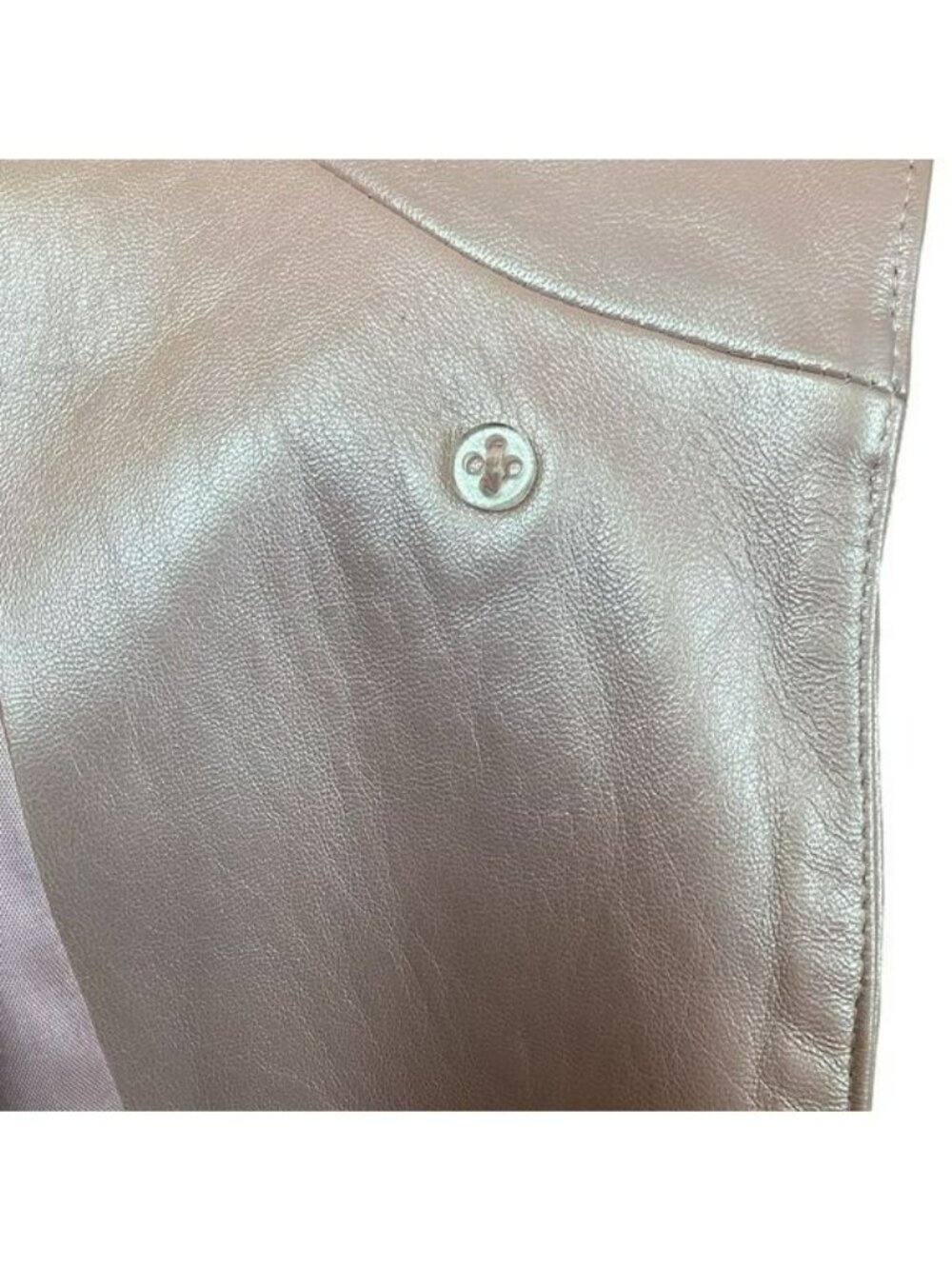 Dero By Rocco DAmelio Womens Pink Leather Coat Medium Button Front Made In USA - Picture 12 of 16